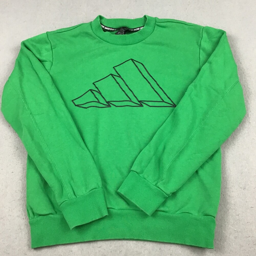 Adidas Sweatshirt Men Small Green Logo I Am Sport Crewneck Pullover Trefoil S